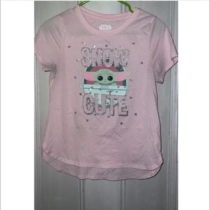 Star Wars Baby Yoda “Snow Cute” T shirt Girls size XL